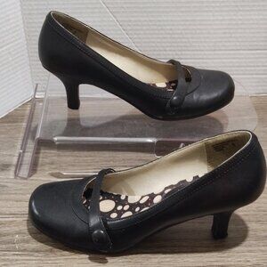 Xhilaration Maryjane Pumps Sz 9 Black Minimalist Heel Dressy Retro Shoes